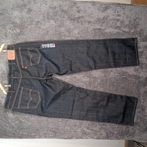 Levi's Blue Straight Jeans Classic Style Dark Blue Mens Size 42 - Picture 3 of 10